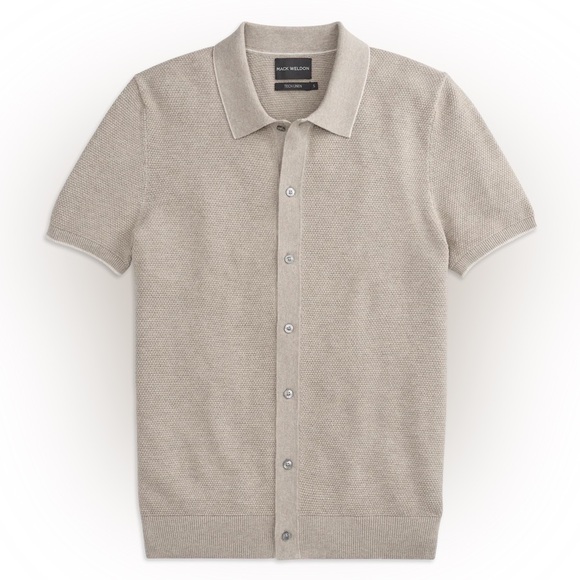 Mack Weldon Tech Linen Button Up Sweater Polo
